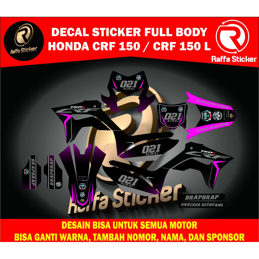 dekal crf stiker motor crf stiker crf 150 l decal motor crf stiker motor crf 150