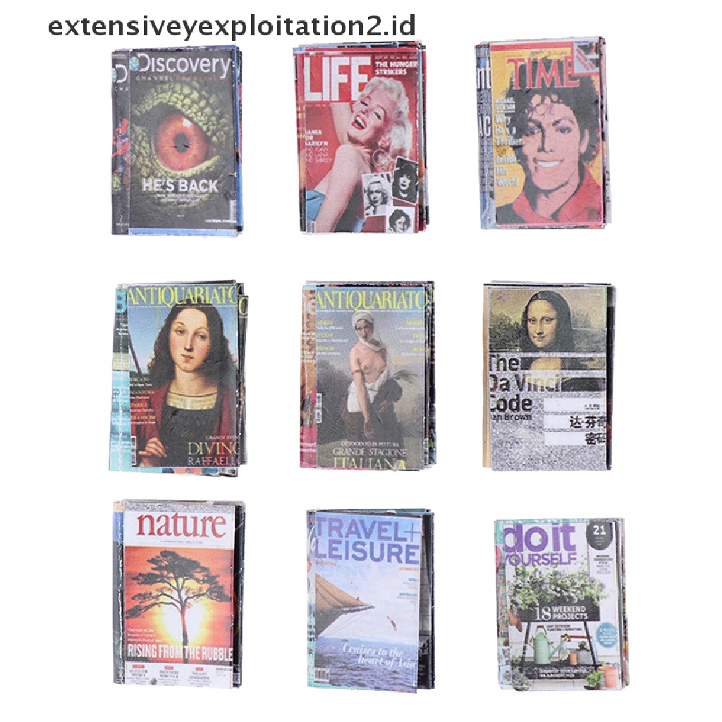 3pcs / set Miniatur Majalah Aksesoris Rumah Boneka 1: 12