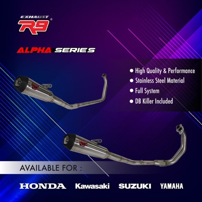 Knalpot R9 Alpha racing NMAX AEROX asli ori R9 with DB killer