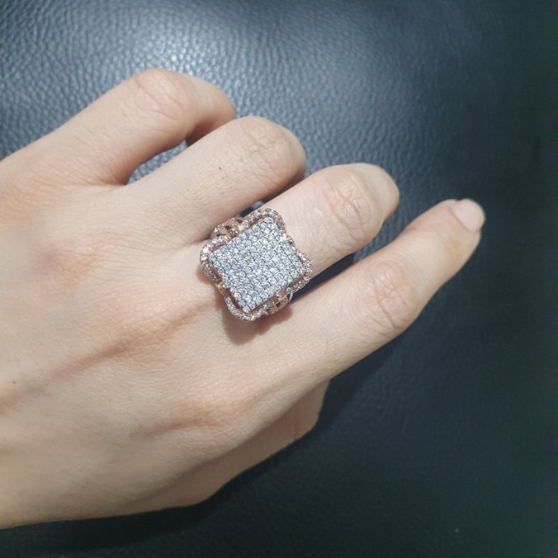 Cincin zircon lapis emas anti karat anti alergi ring premium quality zircon 1120