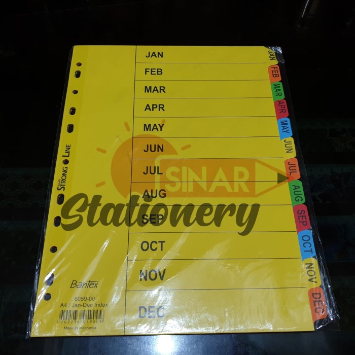 

Cantik Odner Devider 6059-00 A4/Jan-Dec Index Berkualitas