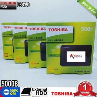 HARDISK EXSTERNAL TOSHIBA CANVIO BASIC 500 GB USB 3.0 TRANSFER DATA CEPAT & AMAN
