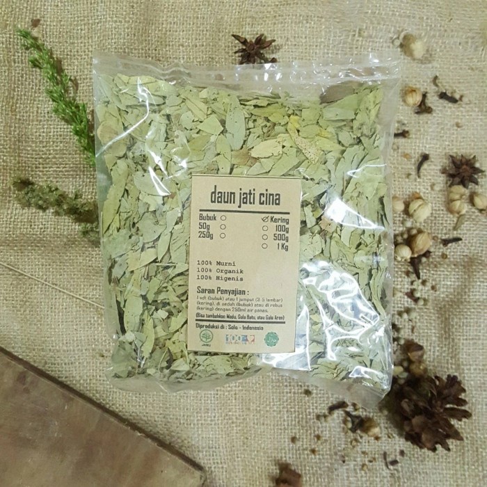 

TEH DAUN JATI CINA KERING 100 GRAM - Senna Alexandrina - MURNI -