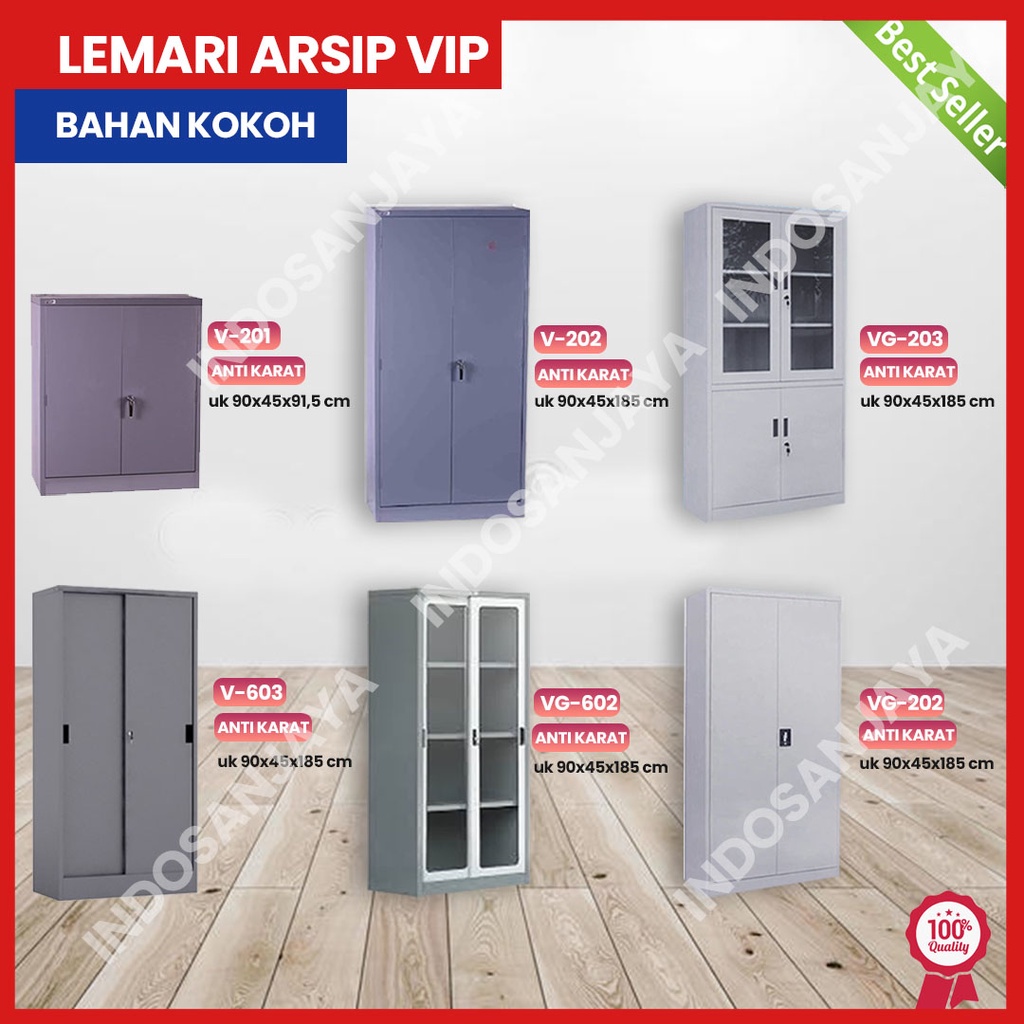 LEMARI BESI KACA FILLING CABINET ALMARI KANTOR VIP