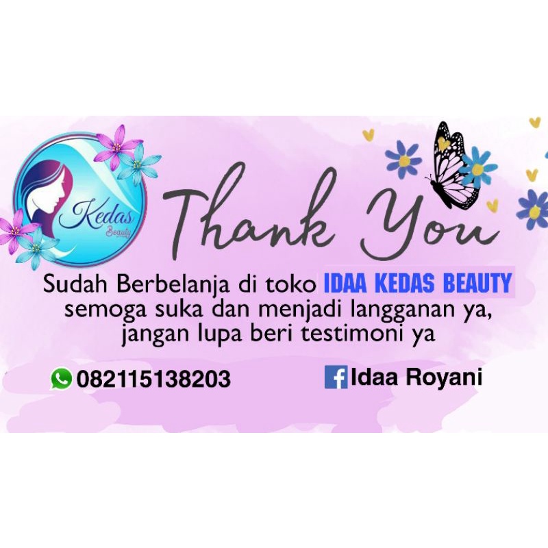 

(ISI 100 PCS) THANKS CARD/UCAPAN TERIMAKASIH KEDAS BEAUTY