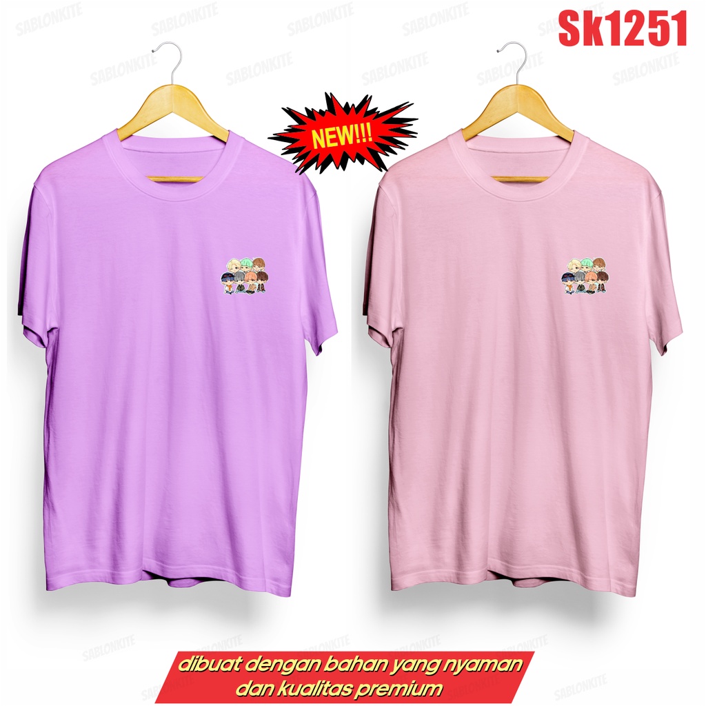 MURAH!!! KAOS KPOP CARTOON LOGO KECIL SK1251 UNISEX ADA KAOS ANAK