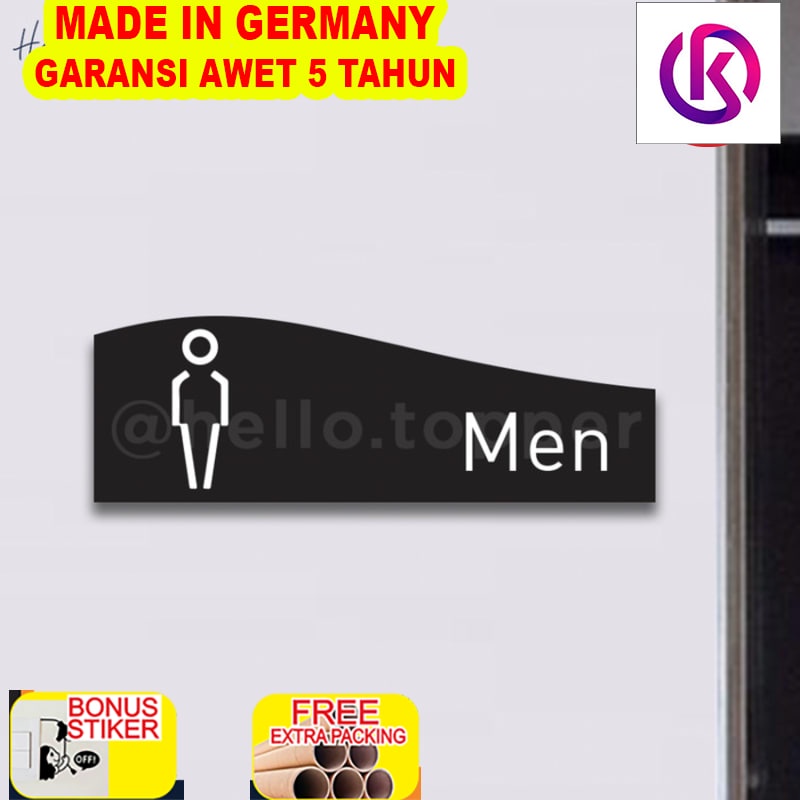 

Promo Sign Board Toilet Men Ekslusif UV Print Toilet Sign Penanda Ruangan - Hitam