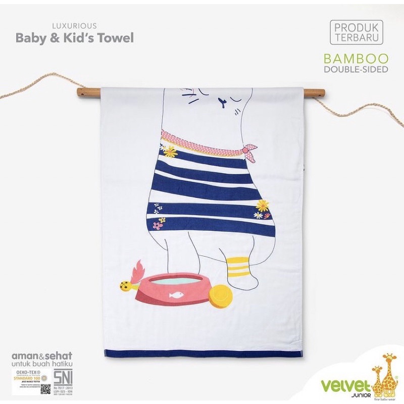 Ohanababy.id VELVET JUNIOR BABY & KID'S BAMBOO DOUBLE SIDED TOWEL / HANDUK BAYI-6