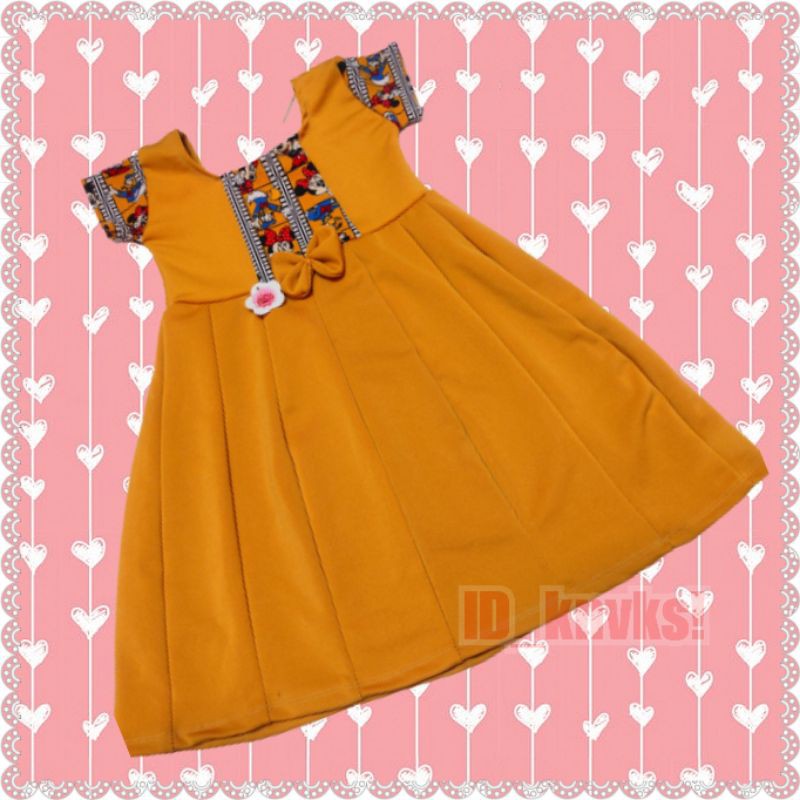 DRESS POPY 4-6 THN /DRESS ANAK PEREMPUAN BAJU ANAK PAKAIAN ANAK MODEL LENGAN PENDEK ROK MEKAR
