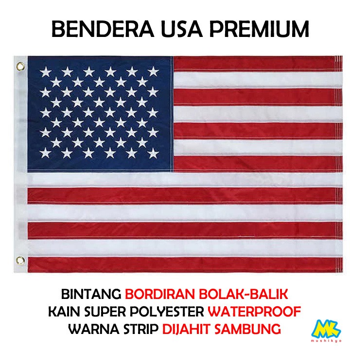 Bendera Amerika bordir / flag of USA premium