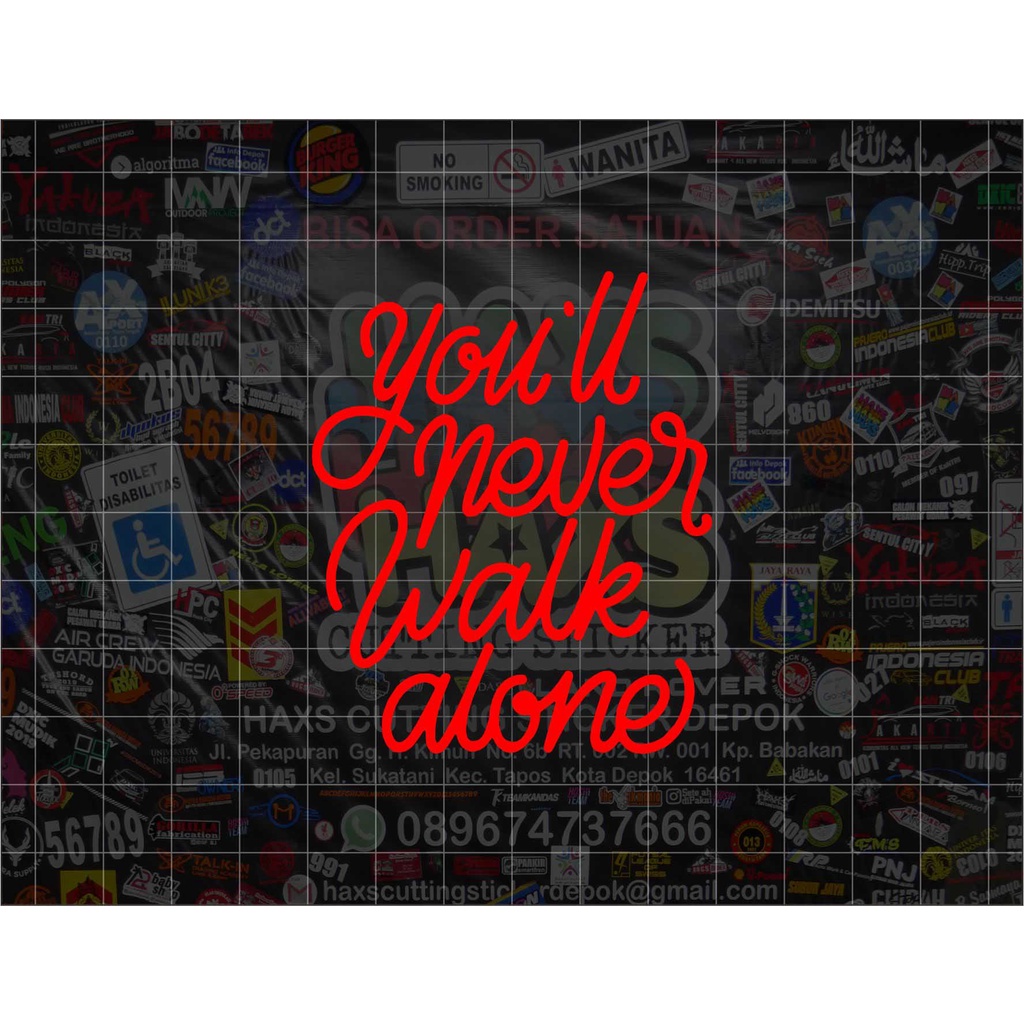 Cutting Sticker Youll Never Walk Alone YNWA Ukuran 12.5 Cm