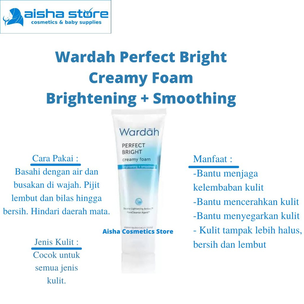 [BPOM] Wardah perfect bright creamy foam Brightening + smoothing 60 ml/100 ml / Sabun Cuci Muka