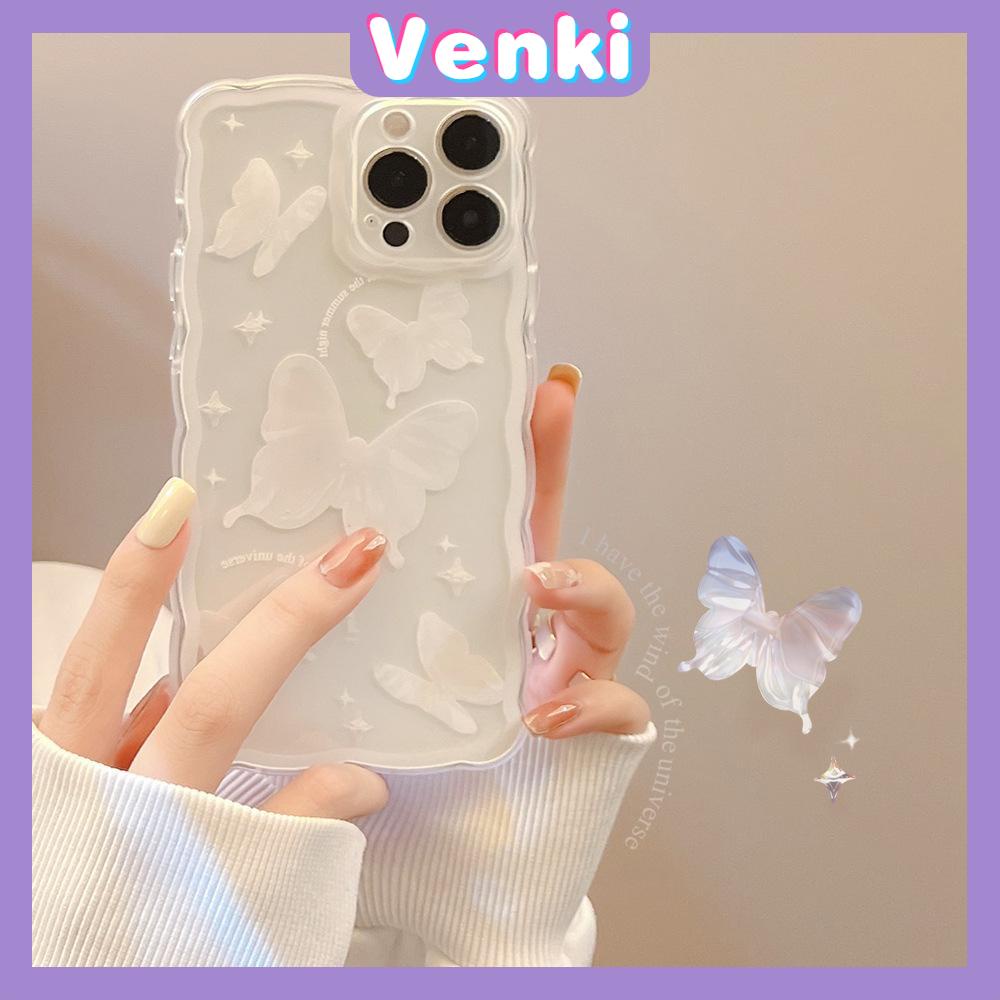 iPhone Case Silicone Soft Case Clear Case Wave Non-Slip Shockproof Camera Full Coverage Protection Butterfly Simple For iPhone 13 Pro Max iPhone 12 Pro Max iPhone 11 iPhone 7 Plus