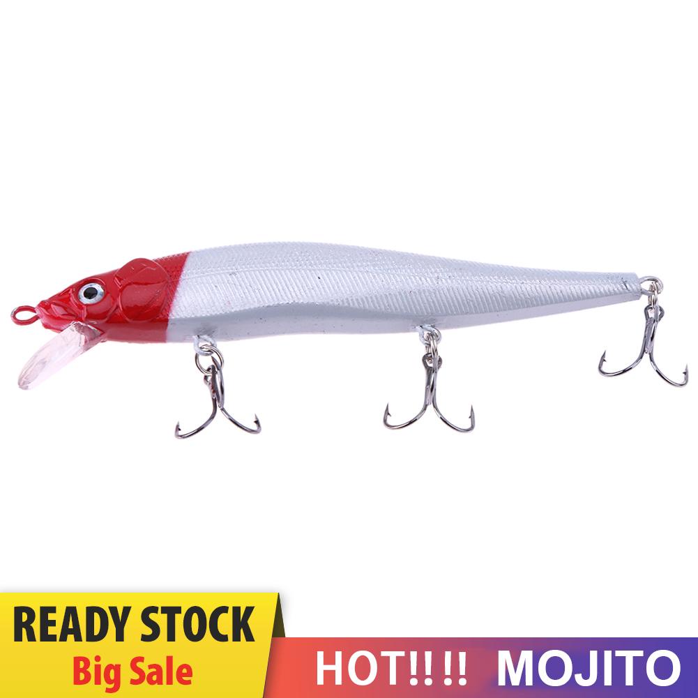 1pc 120mm 13g Umpan Pancing Ikan Minnow Wobbler Imitasi Dengan Kail Treble