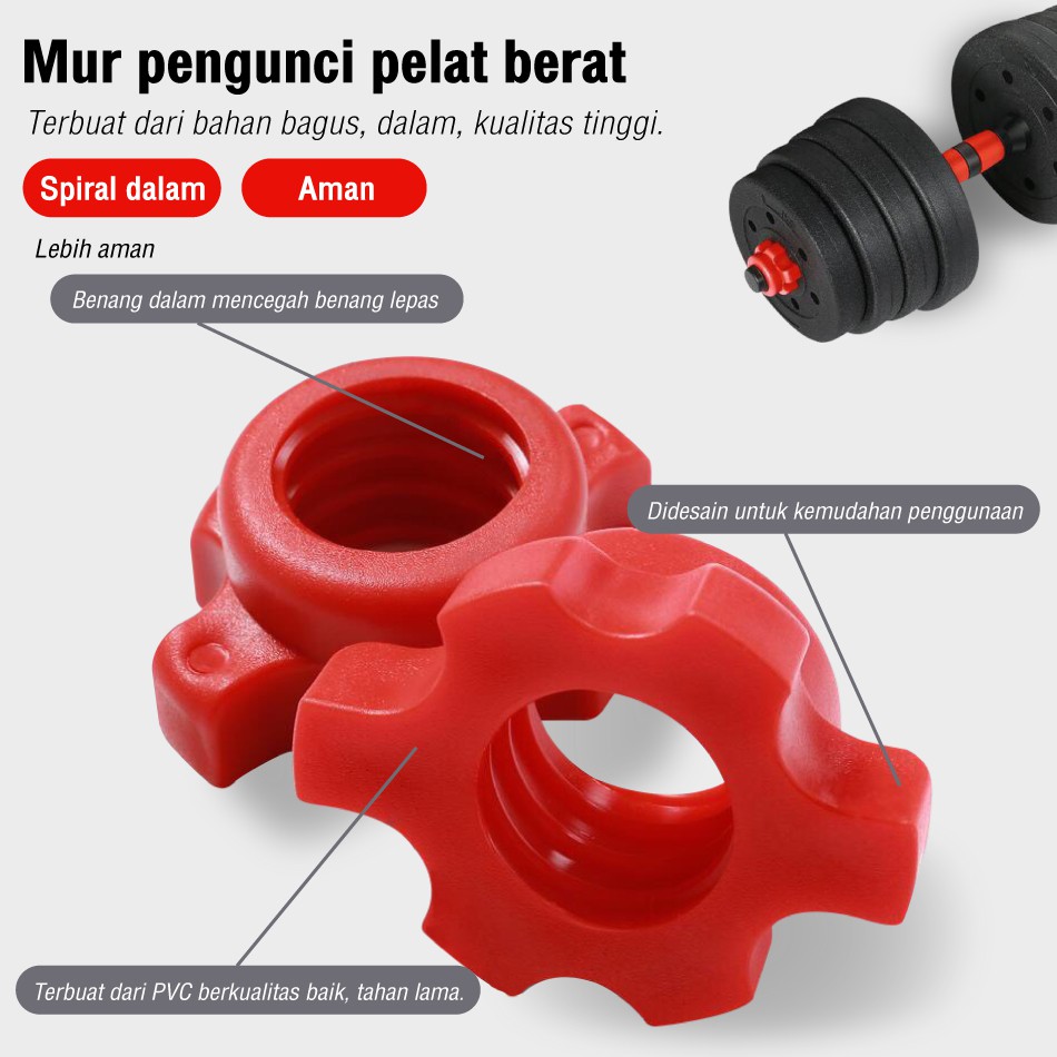BG SPORT Dumbbell Set 20Kg PVC Alat Olahraga Fitness-6