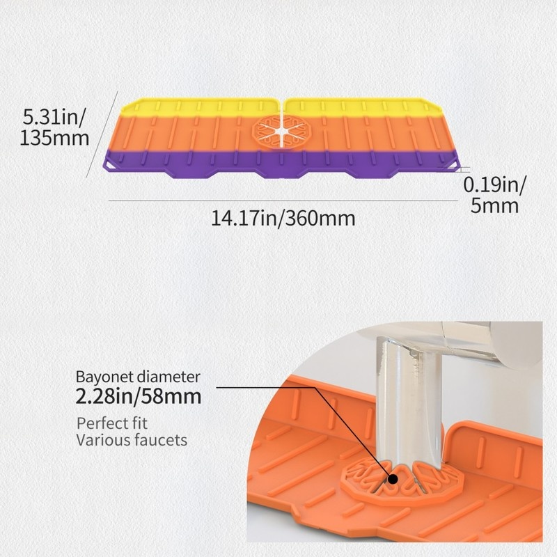 Pad Pengering Keran Wastafel Dapur / Toilet Bahan Silica Gel Lembut Anti Cipratan