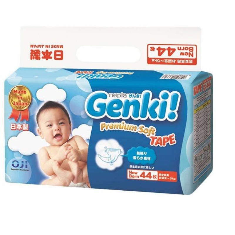 Nepia Genki Popok Bayi Perekat Tape NB44 / NB 44 - Karton Isi 8