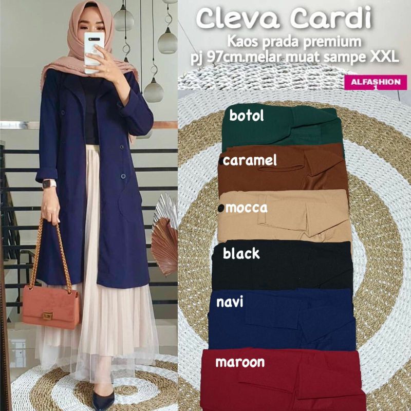 Cardigan Wanita Muslimah Kekinian Cleva Cardi Sale by Hijab Fashion Solo-2