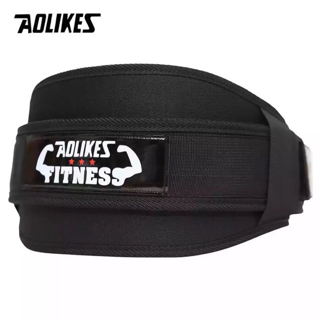 AOLIKES Sabuk Gym Belt Fitness Power Weight Lifting Lever Prong Back