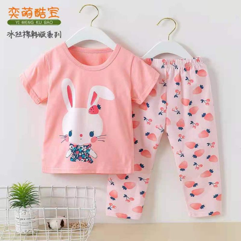 Setelan anak import CP Ku Bao motif Bunny Head