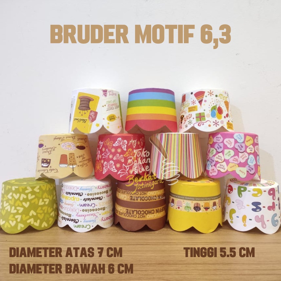 BRUDER MUFFIN MOTIF UK. 4,0 MM / 4,5 MM / 5,5 MM / 6,3 MM / CUP MUFFIN / 100 PCS