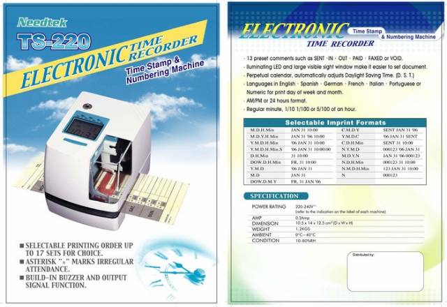 NEEDTEK TS220 - TIME STAMP - MESIN ABSEN ABSENSI KARTU