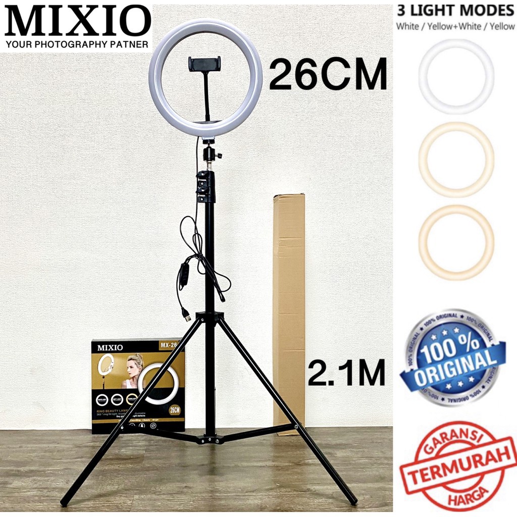 Gs8pro Ring Light 33cm 26cm + Light Stand Tripod 2M Selfie Vlogger Live streamer 10 Inch bm1 12w 24w Grade A