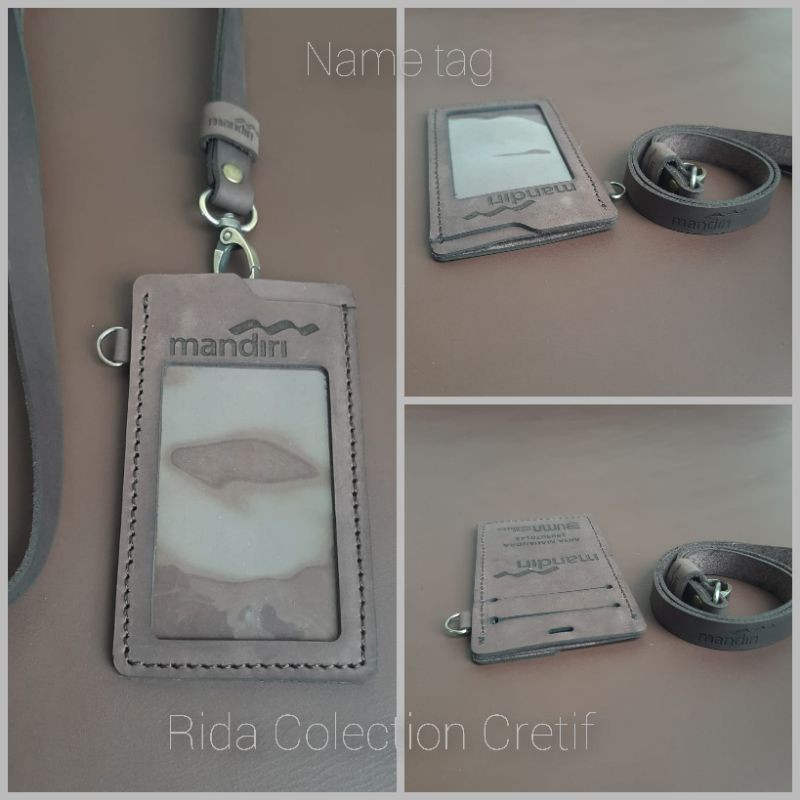 

Name tag Id card holder tempat Id card kulit asli garut