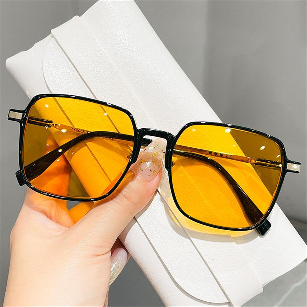 R-flower Oversized Sunglasses Vintage Perlindungan UV Square Ladies Sun Glasses