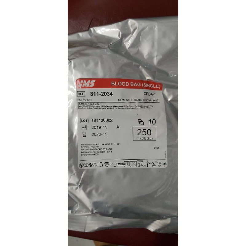 BLOOD BAG ( SINGEL ) 250 JMS