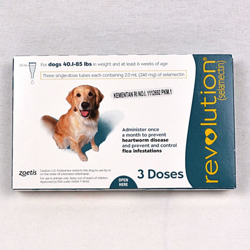 Revolution Teal For Dogs 40,1-85lbs / Obat Tetes Kutu Anjing / Obat Kutu Anjing Revolution Teal