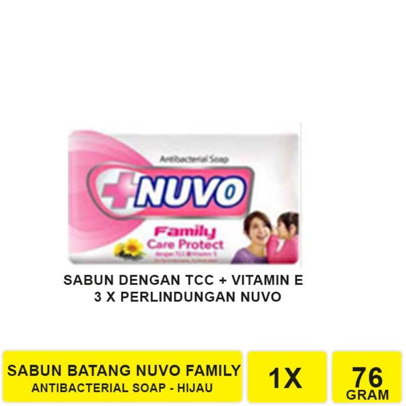 NUVO SABUN BATANG 76 GRAM / NUVO SABUN BATANG MANDI ANTIBACTERIAL