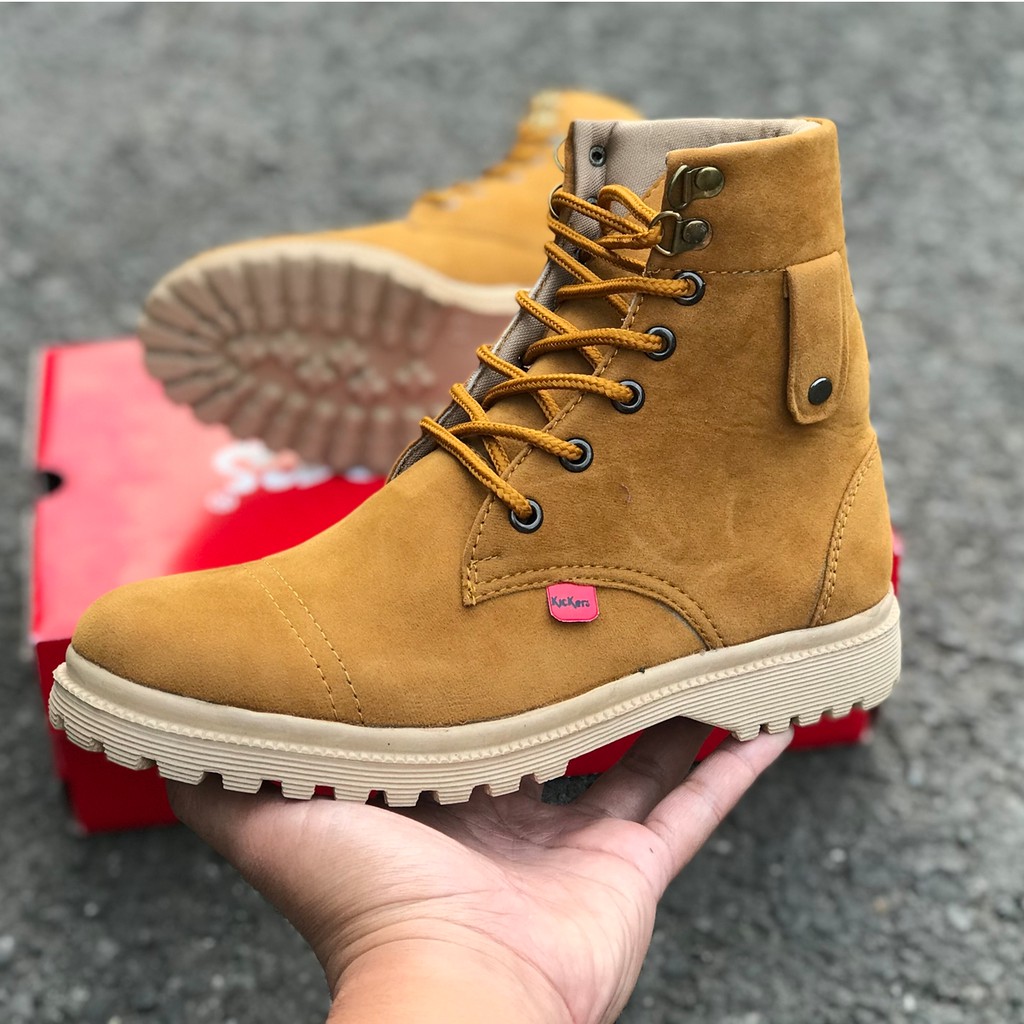SEPATU BOOTS CEWEK KICKERS GAYA HARIAN FASHION BAHAN SUEDE WANITA