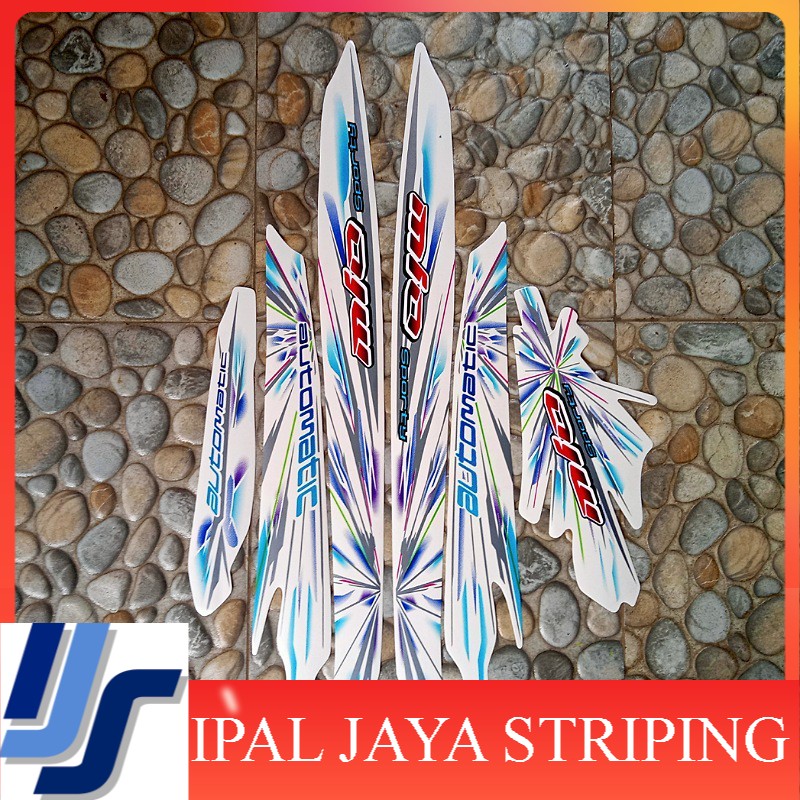 stiker striping motor mio sporty 2008 putih