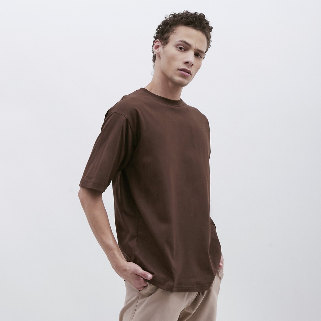 M231 T-Shirt Polos Oversized Pendek Coklat 1973C