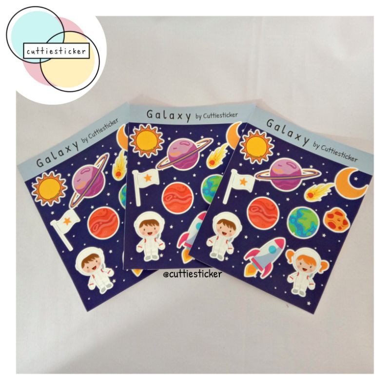 

Sticker Sheet Galaxy Vinyl | Sticker Waterproof | Sticker Laminasi Doff | Best Quality with Best Price | 11 pcs/sheet