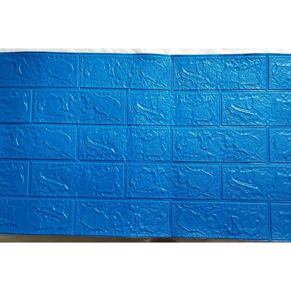 Wallpaper Dinding Foam 3D Kecil Motif Batu Bata / Wallpaper Dinding Foam GM509 / 521 [1KG=26PCS]-BLUE