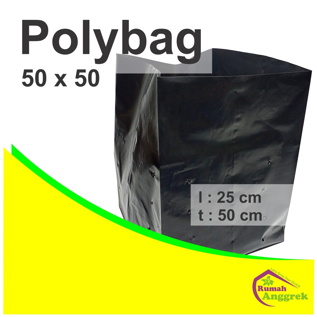 Polybag 50 x 50 cm pot besar dewasa anggrek tanah cymbidium polibag plastik hitam polibek kresek