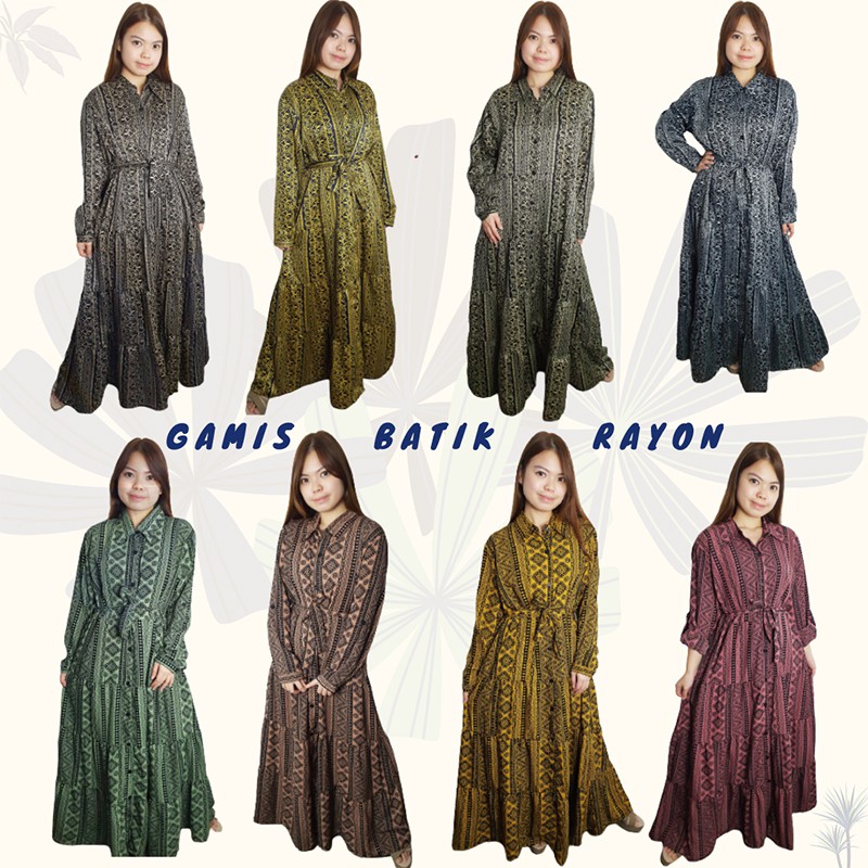 Gamis Batik Big Size Wanita / Dress Batik / Batik Modern / RICA GAMIS