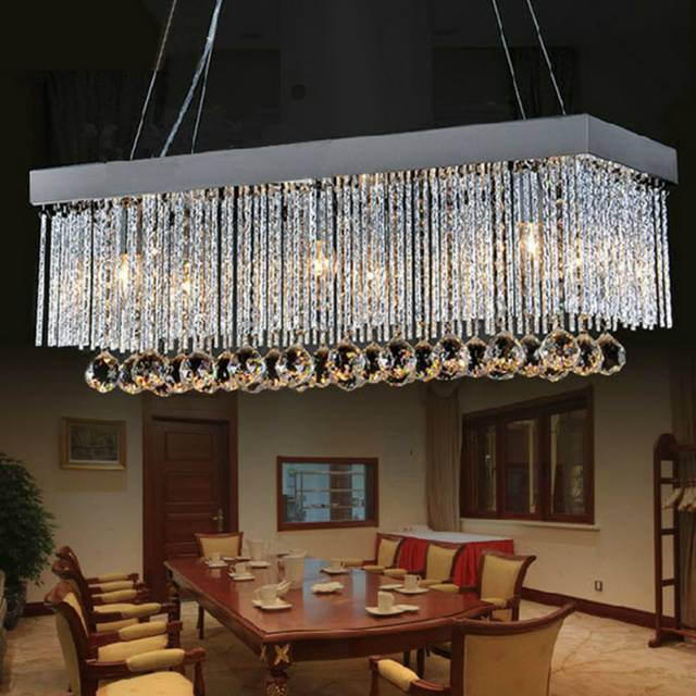 Lampu hias plafon kristal meja makan