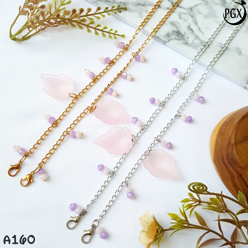 PGX Strap Masker - Tali Masker - Kalung Masker Mute Kristal Kaca Berkilau Aksesoris Fashion A160