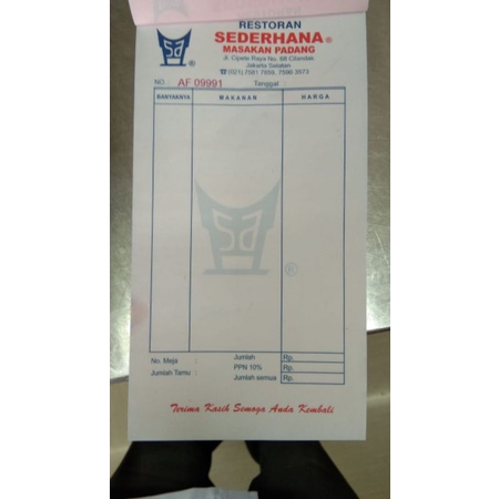 

nota bon kwitansi satuan bahan NCR 2ply putih merah ukuran 1/3 folio