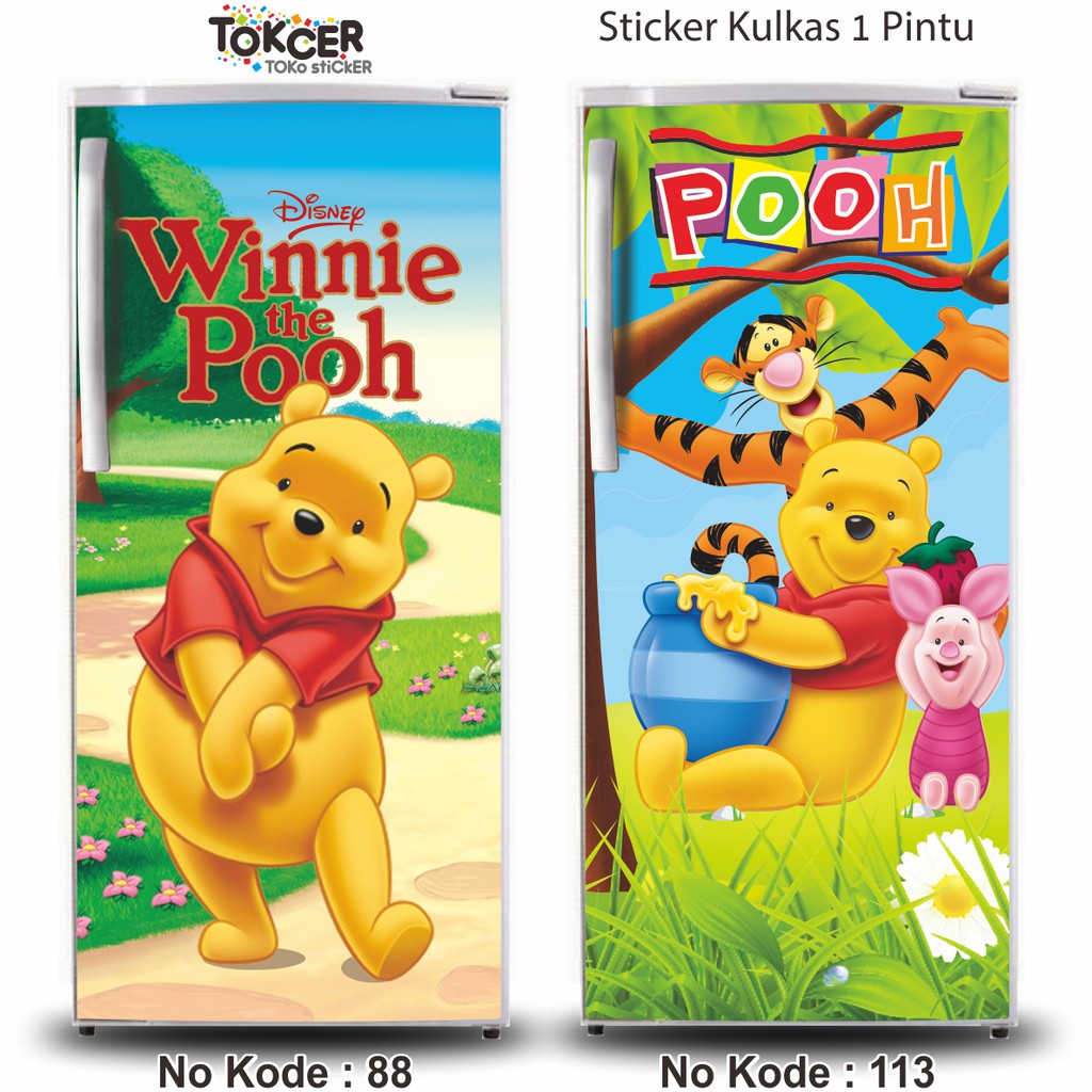 Stiker Kulkas 1 Pintu dan 2 Pintu Winnie The Pooh