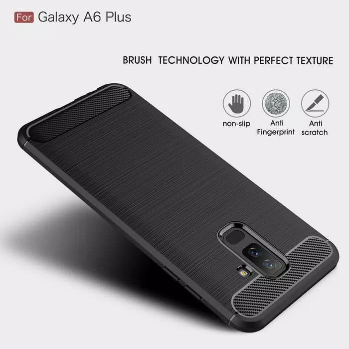 softcase silicon carbon fiber Samsung A6 Plus 2018 case casing cover