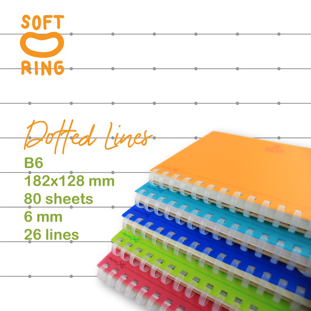 Kokuyo Softring Notebook Dotlines - B6