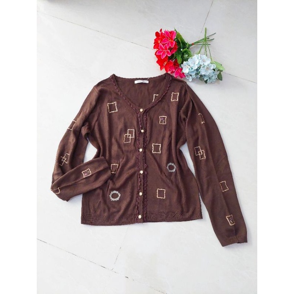 Axes Femme Rose Pattern Cardi