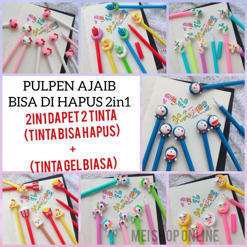 

PULPEN BISA DIHAPUS 2IN1 DAPET 2 TINTA (TINTA HAPUS+TINTA GEL PERMANEN)