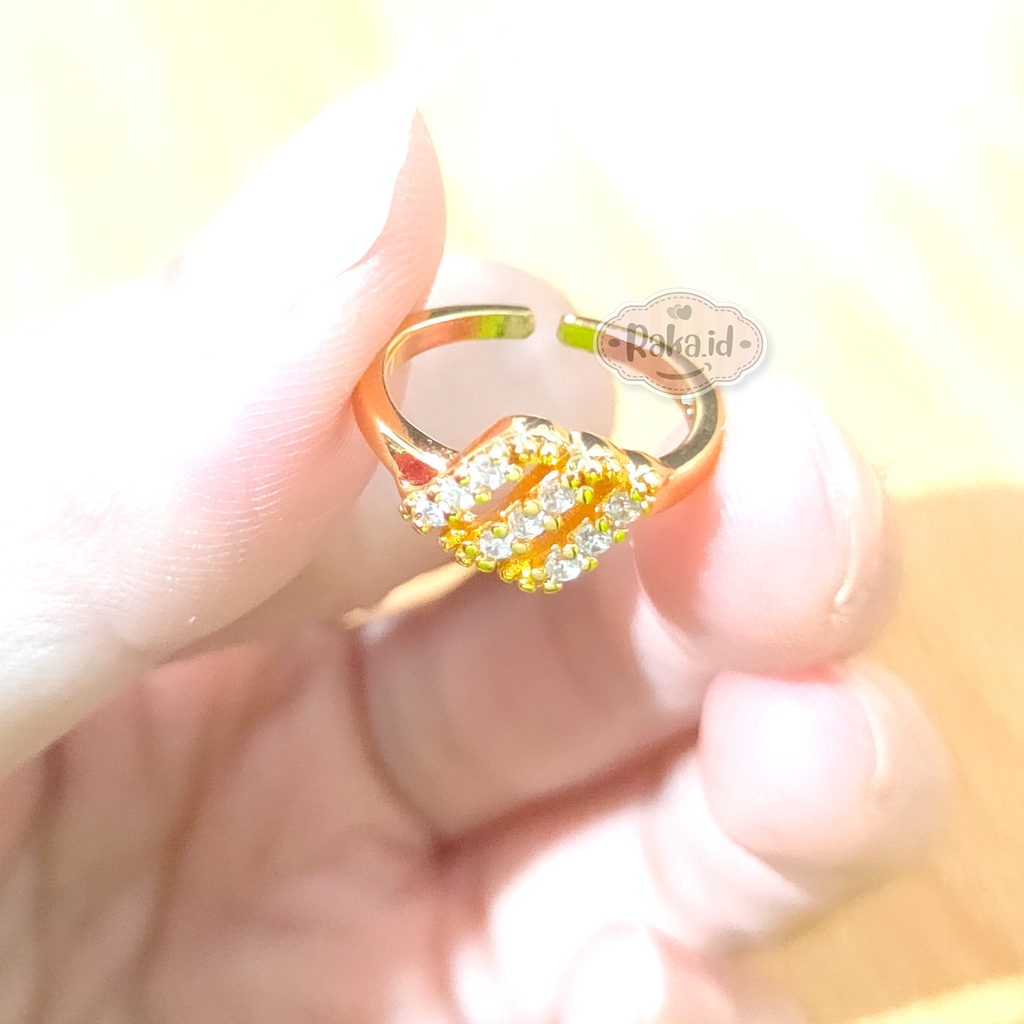 Cincin Anak Motif 3 Mata Baris Adjustable Perhiasan Anak 1075