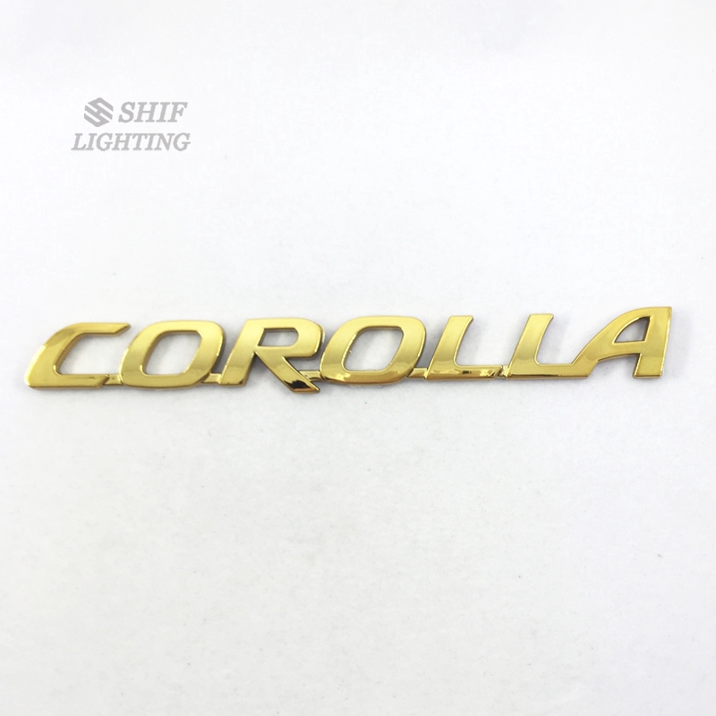 1pc Stiker Emblem Logo COROLLA Bahan ABS Warna Emas Untuk Dekorasi Bagasi Mobil Toyota