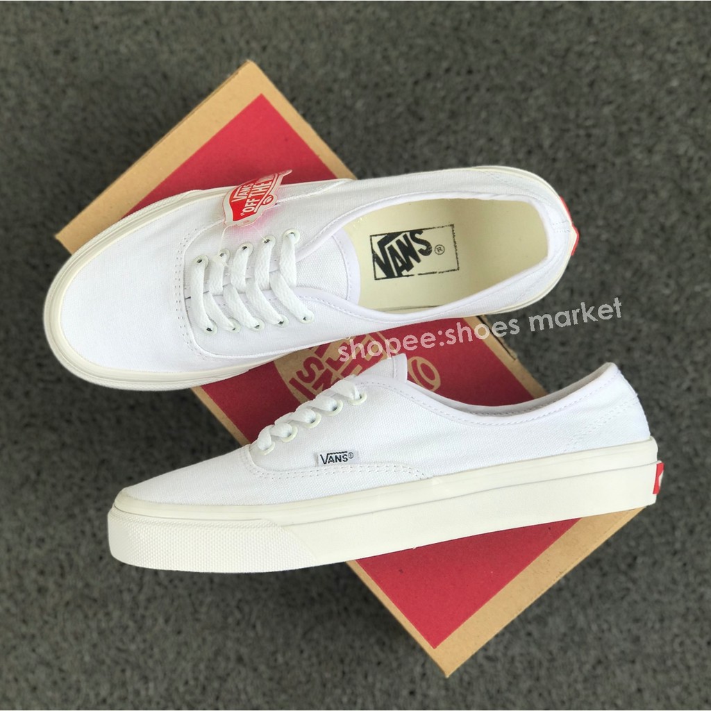 Sepatu Vans Authentic Full White Sneakers Tali